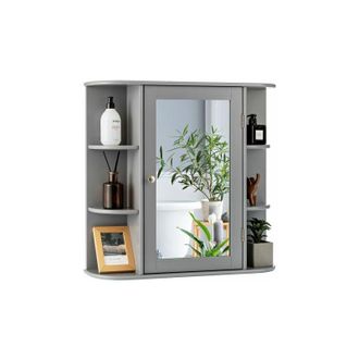 Costway Costway - Mirrored Bathroom Cabinet Wall-mounted Storage Cabinet w/ Shelves