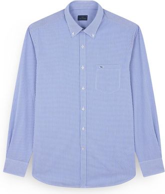 Paul & Shark Cotton poplin shirt with striped pattern, Man, Rows White Light Blu, Size: 038