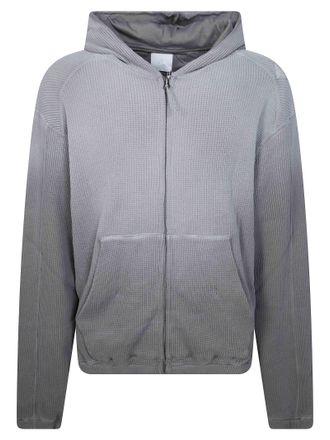 Roa Bee Sun Faded Organic Waffle Zip-Up Hoodie