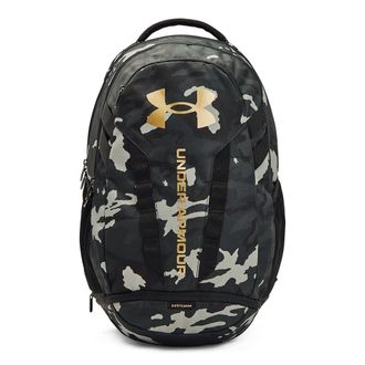 Under Armour Unisexs Hustle 5.0 Backpack, Black (007)/Metallic Gold, One Size