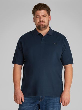 CK One Calvin Klein Poloshirt BT-STRETCH PIQUE SLIM POLO, Herren, Gr. XXL, blau (schwarz sapphire), Jersey, Obermaterial: 96% Baumwolle, 4% Elasthan, CALVIN KLEIN BIG & T
