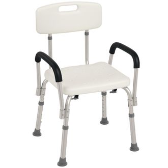 OEM Silla De Ducha Para Personas Mayores Con Respaldo Altura Regulable Antideslizante Y Apoyabrazos Carga 136 Kg