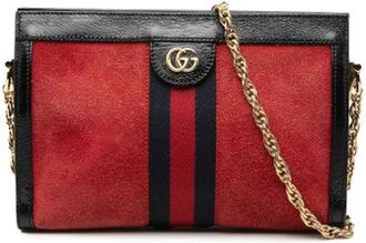Gucci Pre-owned Suede Crossbody Bag - Dames - Vintage Schoudertas - Rood - ONE Size - Su&egrave;de - Vintage