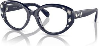Swarovski 52mm Irregular optical glasses in Blue at Nordstrom