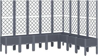 vidaXL Vidaxl - Jardinera Con Enrejado Pp Azul Gris 200x160x142 Cm