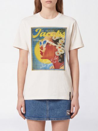 Marc Jacobs Sun Poster Graphic Print T-Shirt in a Cotton and Linen Blend