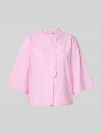 Ichi Regular Fit Bluse mit R&uuml;schen Modell RUBY in Pink, Gr&ouml;&szlig;e 36