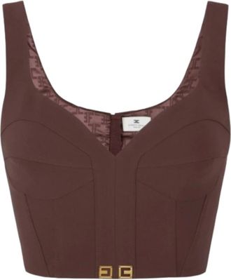 Elisabetta Franchi Tops, Dames, Rood, M, Stijlvolle Top met Unieke Stijl