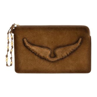 Zadig&Voltaire Angel Pouch Used Suede - - Bags - Donna - Marrone - ONE SIZE