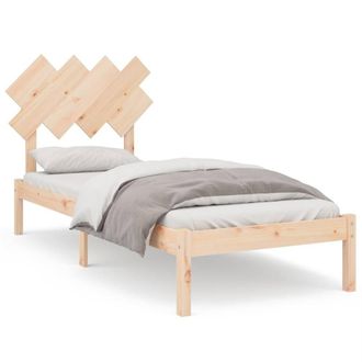 Berkfield Home Bed Frame 90x190 cm Single Solid Wood in Light Tan