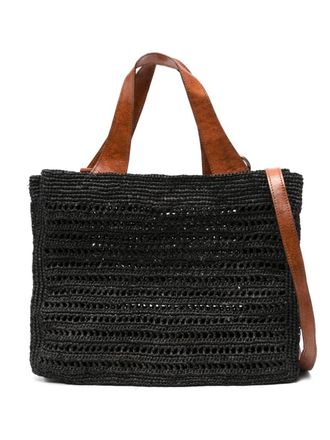 Ibeliv Nosy straw tote bag - Black
