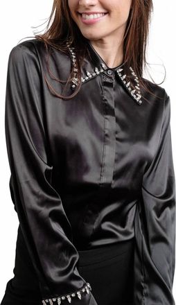 Kiwi Saint-Tropez Astra Crystal Blouse In Black