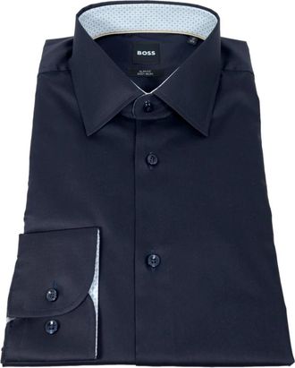 HUGO BOSS H-Hank Kent Shirt - Heren - Zakelijke Overhemden - Blauw - 3XL - Katoen - Overhemden