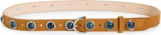 Rag & Bone Celia Studded Stone Leather Belt in Bronze at Nordstrom, Size Medium