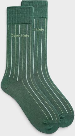 Calvin Klein Mens Minimalist-stripe dress socks