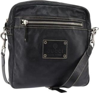 Gucci Pre-owned Vintage Leren Crossbodytas - unisex - Vintage Schoudertas - Zwart - ONE Size - Leer - Vintage
