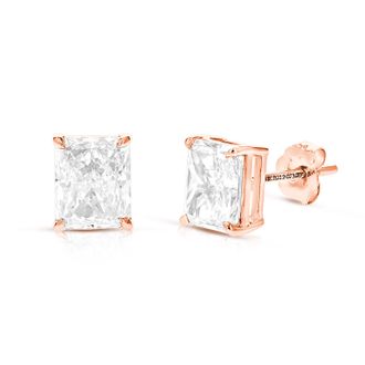 Vir Jewels 2.50 cttw Radiant Lab Grown Diamond Stud Earrings in 14K Gold With Push Backs For Women