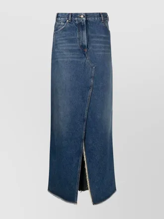 Darkpark denim mid-rise maxi skirt