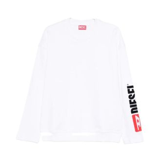 Diesel Tops, Heren, Wit, L, Maglietta girocolla manica lunga