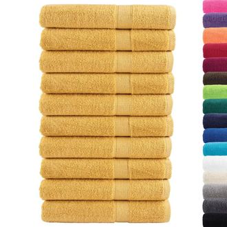 Berkfield Home Premium Towels SOLUND 10pcs Gold 100x200cm 600gsm