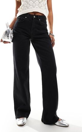 Selected Femme Alice wide leg jean in black