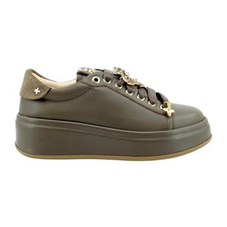 Gio+ Olivia Sneaker - Dames - Schoenen - Bruin - Maat: 37 EU Leer