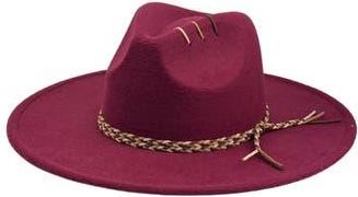 MARCUS ADLER Wide Brim Felt Panama Hat in Burgundy at Nordstrom Rack