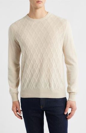 Canali Geo Regular Fit Wool & Cashmere Sweater in Beige at Nordstrom Rack, Size 46 Us / 58 Eu Regular
