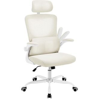Woltu Sedia Ufficio Bracciolo Regolabile, Poltrona Ergonomica con Supporto Lombare, Poggiatesta Regolabile e Altezza Regolabile, Rotelle Girevoli a 360&deg;