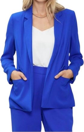 Skies Are Blue Clothing Open-Front Blazer Jacket In Electric Blue
