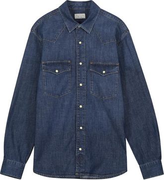 TELA GENOVA Acilio Western Shirt - Heren - Spijkeroverhemden - Blauw - XL - Katoen - Overhemden
