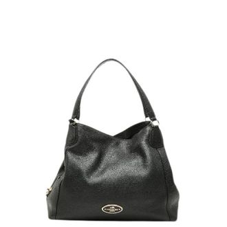 Coach Pre-owned Handbags, female, Black, Size: ONE SIZE Pre-owned Edie Leather Tote Bag