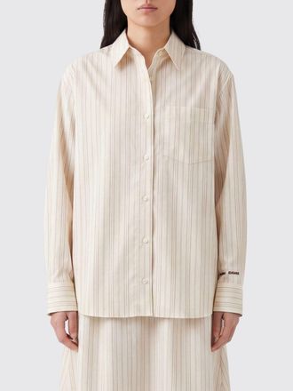 Sams&oslash;e & Sams&oslash;e Relaxed Fit Striped Shirt in Organic Cotton with Patch Pocket