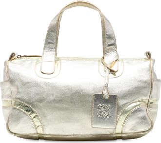 Loewe Tweedehands Metallic Leren Handtas