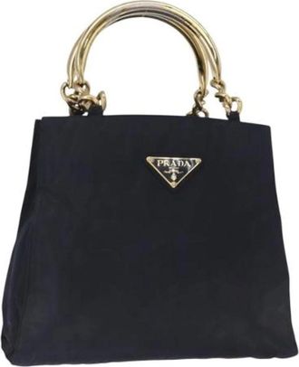 Prada Pre-owned Handbags, female, Blue, Size: ONE SIZE Pre-owned Nylon Handbag