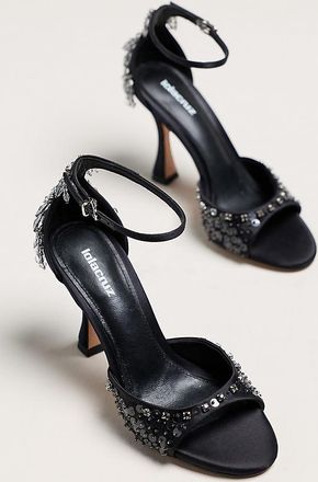 Lola Cruz Sequin Ankle Strap Heels
