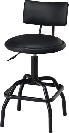 Costway Costway - Taburete De Bar Giratorio/silla De Bar Moderna En Piel Pu Con Altura Regulable/asiento Giratorio A 360&deg;, Respaldo Acolchado