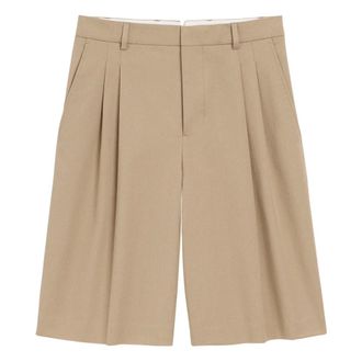 Ami Casual Shorts, male, Beige, Size: W42 Low Waist Wide Bermuda Shorts With Two Pleats