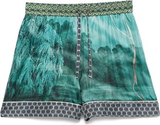Pierre-Louis Mascia Shorts in seta - Verde