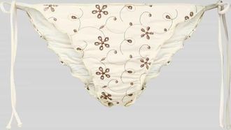 MC2 Saint Barth Bikini-Hose mit floralem Allover-Stitching Modell MIAMI in Beige, Gr&ouml;&szlig;e XL