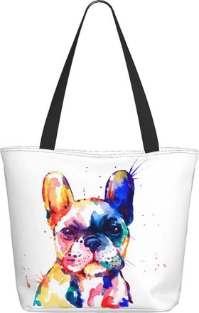 AOOEDM Watercolour Vicious Dog Ladies Shopping Bag 13x11x7in.The Perfect ValentineS Day Gift.It Is The Best ValentineS Day Gift For Mom, Daughter, Wife,Etc