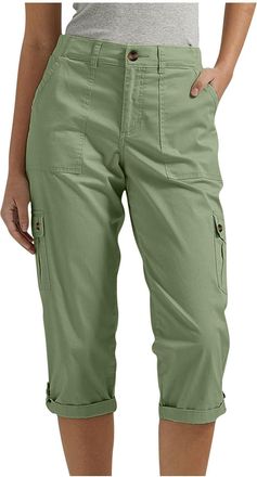 Generic Women Cropped Trousers Casual Cargo Pants Summer Capri Pants Relaxed-Fit 3/4 Length Trousers Outdoor Hiking Trousers with Multi Pockets Ladies Capri J