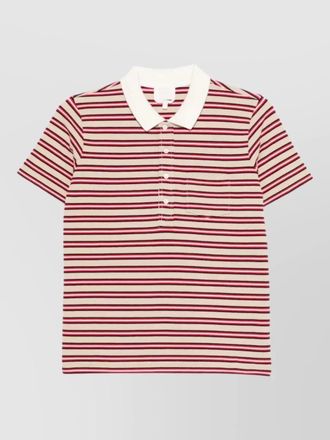 A.P.C. cotton polo shirt striped short sleeves pocket