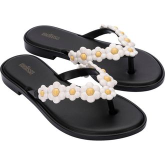 Melissa Spring Flip Flop in Black/White at Nordstrom Rack, Size 7