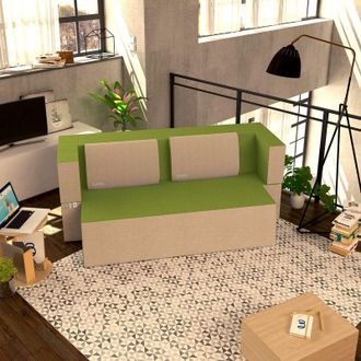 Baldiflex Divano Morbido Convertibile in Letto Matrimoniale color Verde oliva Praticho - Baldiflex