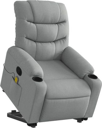 vidaXL Vidaxl - Sill&oacute;n De Masaje Reclinable De Pie De Tela Gris Claro