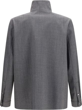 Valentino Mens Gray Polyester Coat Clothing
