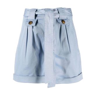 Woolrich Tied-Waist Cotton Shorts - female - Woolrich - Casual Shorts - Blue - W25 - Shorts