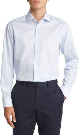 Eton Slim Fit Floral Dress Shirt in Lt/pastel Blue at Nordstrom Rack, Size 17