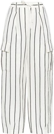 Brunello Cucinelli striped tapered trousers - women - Linen/Flax/Cotton - 44 - White